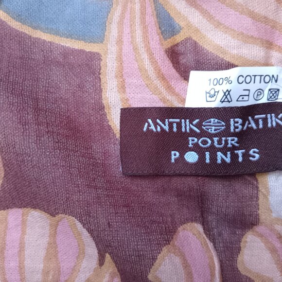 ANTIC BATIK Abstract Multicolored Cotton Sarong Wrap Swimsuit Cover Up France - Picture 3 of 3